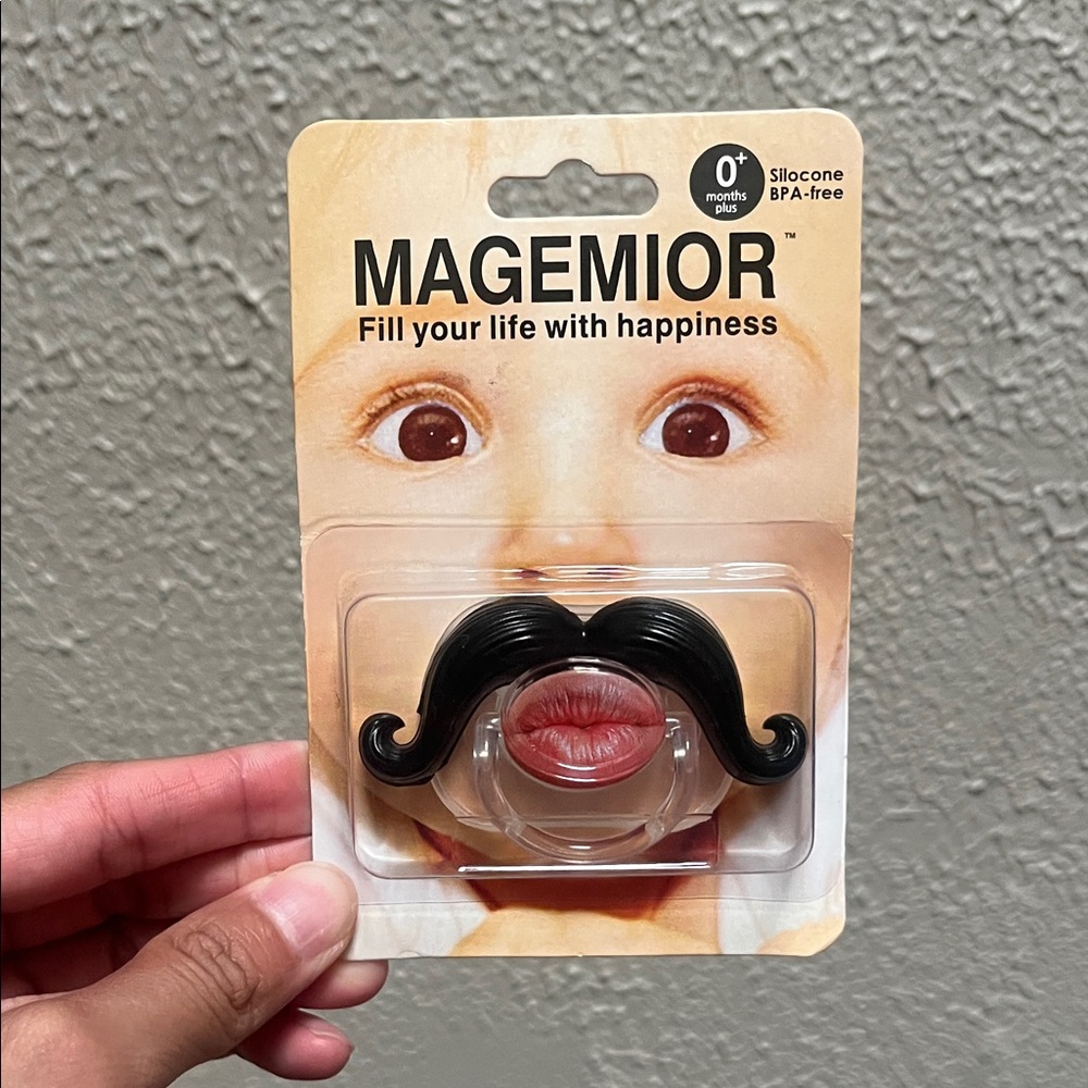 Magemior Black Mustache Pacifier - NEW
